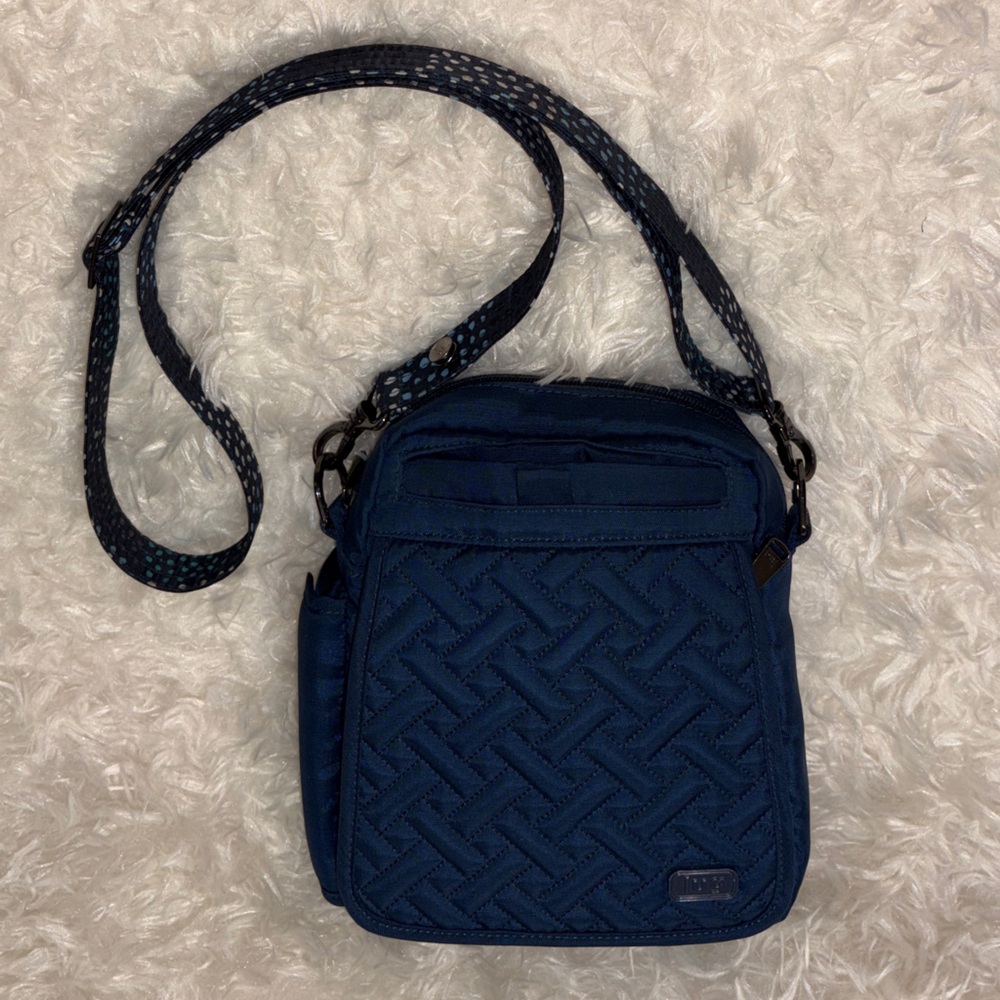 Lug “Flapper” Navy Blue Quilted Crossbody/Belt Convertible Bag